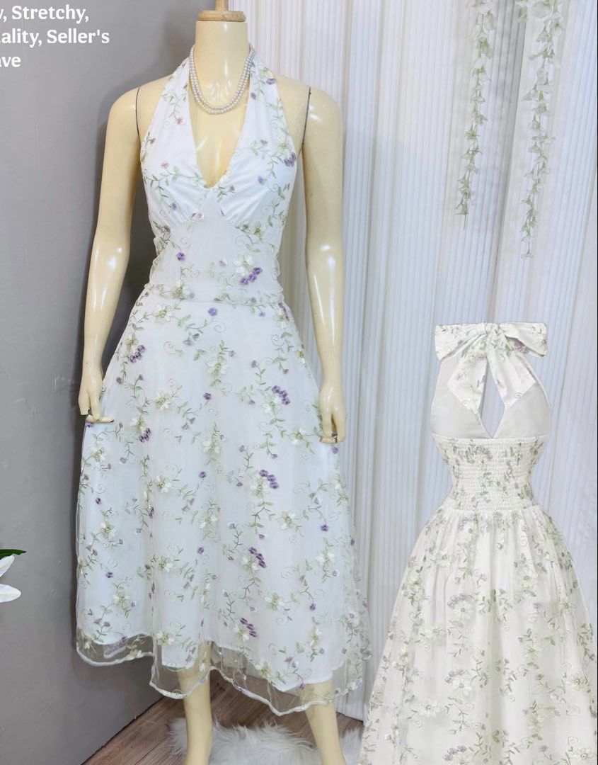 White Floral Dress (Category: Dresses) located in Quezon City. Submitted by hello.her.shelles (Listing ID 1465820590, Image 1). Description: Never been used. Small to Medium.