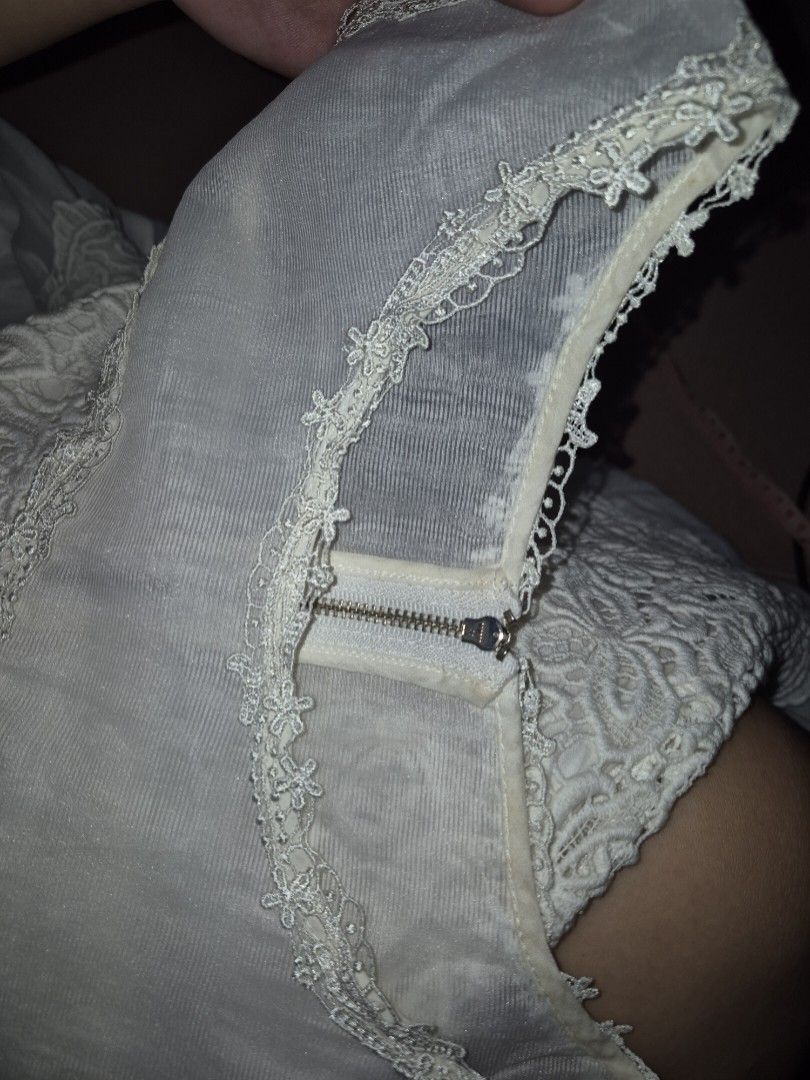 White Peplum Embroidered Mini dress (Category: Dresses) located in Calamba. Submitted by bb.lace (Listing ID 1465837172, Image 2). Description: slight yellowed collar from being stored.