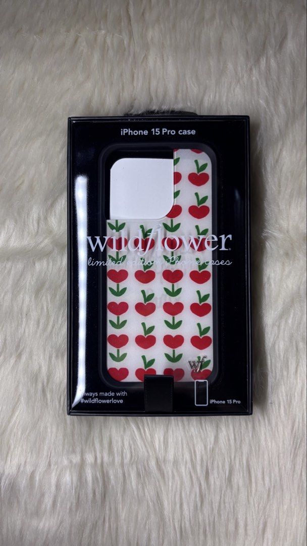 Wildflower Case for iPhone 15 Pro (Love Blooms) (Category: Cases & Sleeves) located in Rizal. Submitted by cokeandchanel (Listing ID 1465882585, Image 1). Description: Authentic Wildflower Case for iPhone 15 Pro (Love Blooms) 🏷️ ₱1,500 only! ★ — brand new, never been used (wildflower sent me the wrong size! was supposed to be for the 15 base) ★ — comes with its original inclusions: box, card, and stickers ★ — limited edition design! cute red hea
