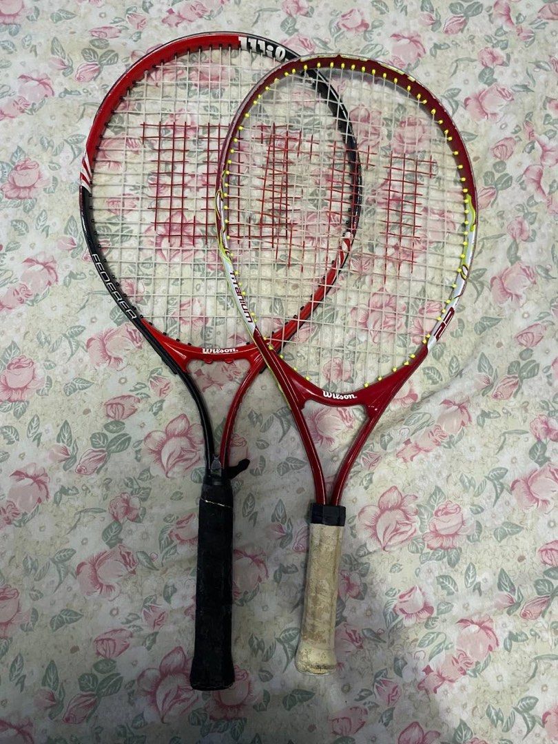 WILSON Training/ beginners racket 1k each preowned . needs restringing (Category: Racket and Ball Sports) located in Quezon City. Submitted by balikbayanbuddy (Listing ID 1465893884, Image 1). Description: .