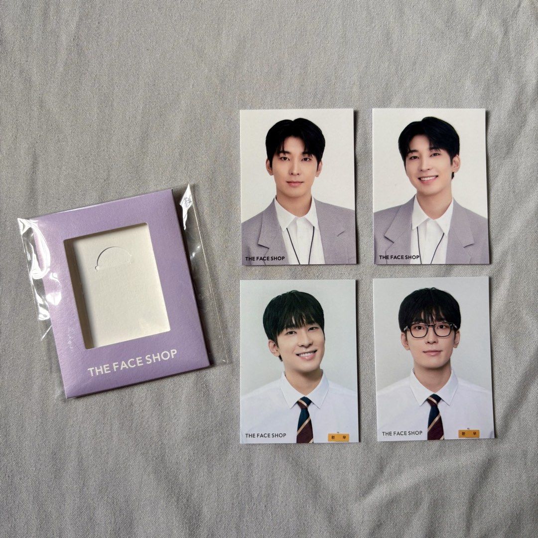 WONWOO THE FACE SHOP (Category: K-Wave Merchandise) located in Binan City. Submitted by moonlight.26 (Listing ID 1465830612, Image 1). Description: > onhand > Selling as a whole set >📍 Laguna/Makati > mod: jnt > mop: gcash.