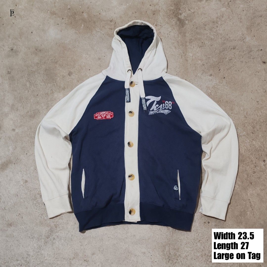 Y2k Tokyo Laundry 'Patch & Repair' Hoodie Jacket (Category: Coats, Jackets and Outerwear) located in Rizal. Submitted by elpappi_collection (Listing ID 1465817084, Image 1). Description: Issue: Unnoticeable Stain ( see in picture).