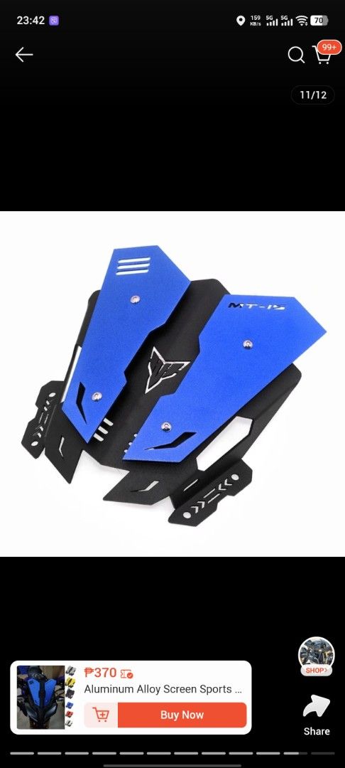 Yamaha MT-15 Engine Guard Skid Plate Black Blue (Category: Body Parts and Accessories) located in Angeles City. Submitted by measaliman02351 (Listing ID 1465764127, Image 3). Description: - Designed specifically for Yamaha MT-15 motorcycles - Durable aluminum build with black main plate and stylish blue accent piece featuring the MT-15 logo - Protects your lower engine casing from rocks, road debris, and impact - Complete hardware set included (m