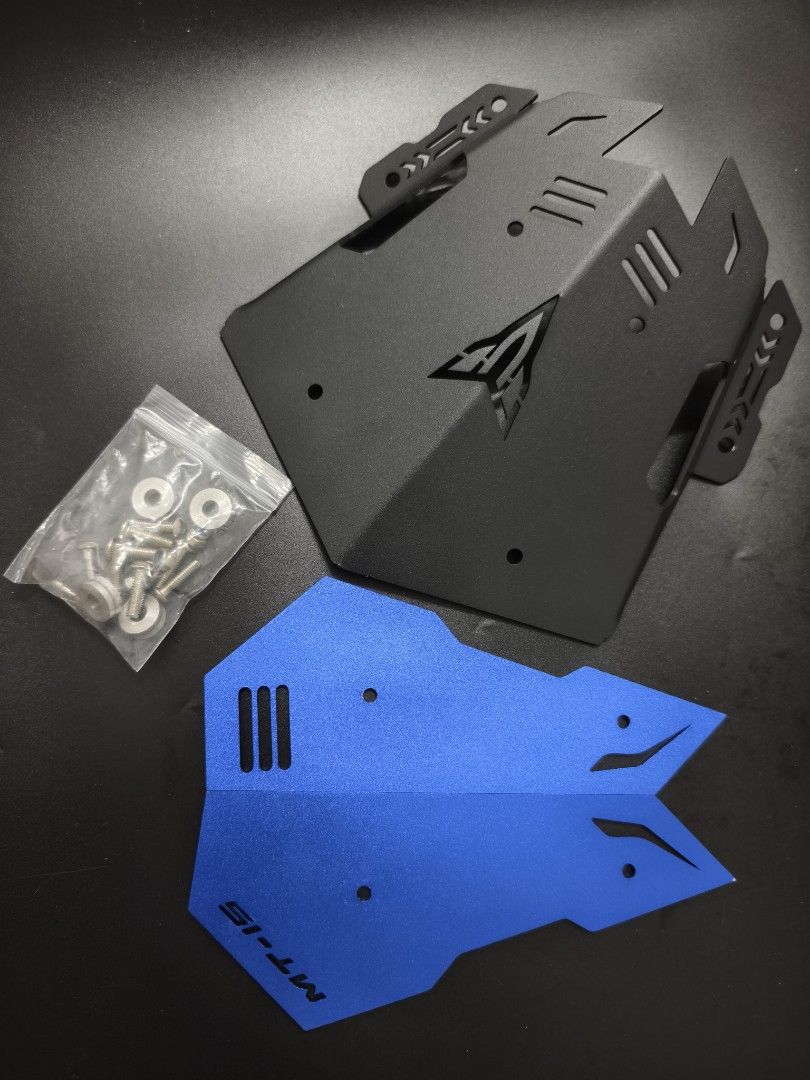 Yamaha MT-15 Engine Guard Skid Plate Black Blue (Category: Body Parts and Accessories) located in Angeles City. Submitted by measaliman02351 (Listing ID 1465764127, Image 1). Description: - Designed specifically for Yamaha MT-15 motorcycles - Durable aluminum build with black main plate and stylish blue accent piece featuring the MT-15 logo - Protects your lower engine casing from rocks, road debris, and impact - Complete hardware set included (m