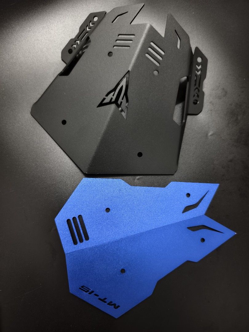 Yamaha MT-15 Engine Guard Skid Plate Black Blue (Category: Body Parts and Accessories) located in Angeles City. Submitted by measaliman02351 (Listing ID 1465764127, Image 2). Description: - Designed specifically for Yamaha MT-15 motorcycles - Durable aluminum build with black main plate and stylish blue accent piece featuring the MT-15 logo - Protects your lower engine casing from rocks, road debris, and impact - Complete hardware set included (m