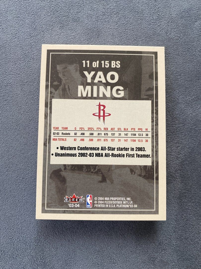 Yao Ming Fleer Platinum Big Signs #11 BS (Category: Raw Singles) located in Batangas. Submitted by hobbysyo (Listing ID 1465770710, Image 2). Description: Mop Gcash or Bpi Addl sf.