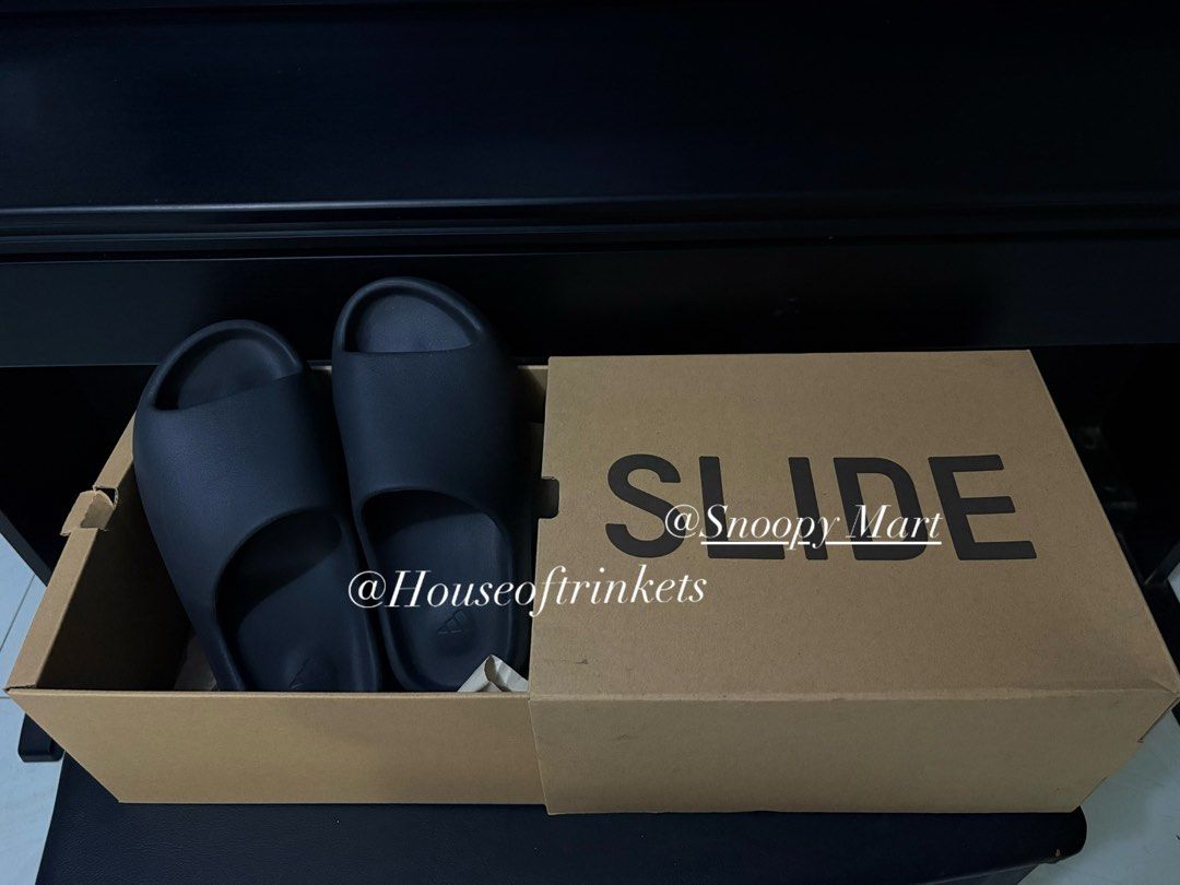 Yeezy slides onyx (Category: Slippers and slides) located in Malabon City. Submitted by houseoftrinkets (Listing ID 1465896672, Image 1). Description: 100% authentic, Money back guarantee For more pics / inquiries, Feel free to message us or snoopy mart on blue app Decluttering: Yeezy Slides Onyx Slightly used, 9/10 condition Comes with the original box Size: US/UK 7 (Unisex) For size referrence, I am size 38 in women’s Free Adidas paperbag if yo