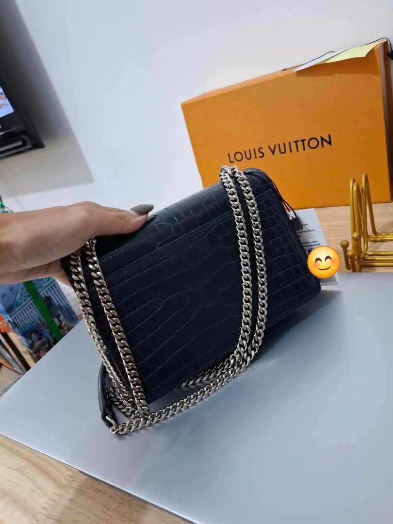 YSL Sunset Mini Crocs w/ box Dustbag Entrupy Booklet (Category: Luxury Bags & Wallets) located in Aguinaldo. Submitted by aira.ph.baguio (Listing ID 1465765937, Image 2). Description: ✨ SAINT LAURENT YSL SUNSET MINI — CROCS | ₱30,000 Authentic Saint Laurent YSL Sunset Mini – Crocs, with chain strap and signature YSL hardware. 🖤 🔎 Entrupy Certified 📦 Includes box, dust bag, & booklet ⚠️ Condition: Pre-loved. Has a small blue mark/spot on the ex