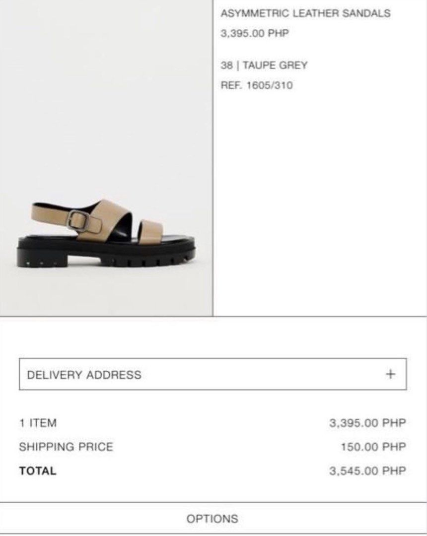 Zara Asymmetric Leather Sandals (Category: Sandals) located in Manila. Submitted by aemax.cgtrading (Listing ID 1465845044, Image 2). Description: .