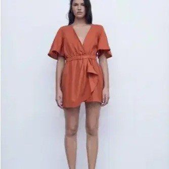 Zara linen romper (Category: Rompers) located in Quezon City. Submitted by swift_kenjie (Listing ID 1465875643, Image 1). Description: Small to semi large.