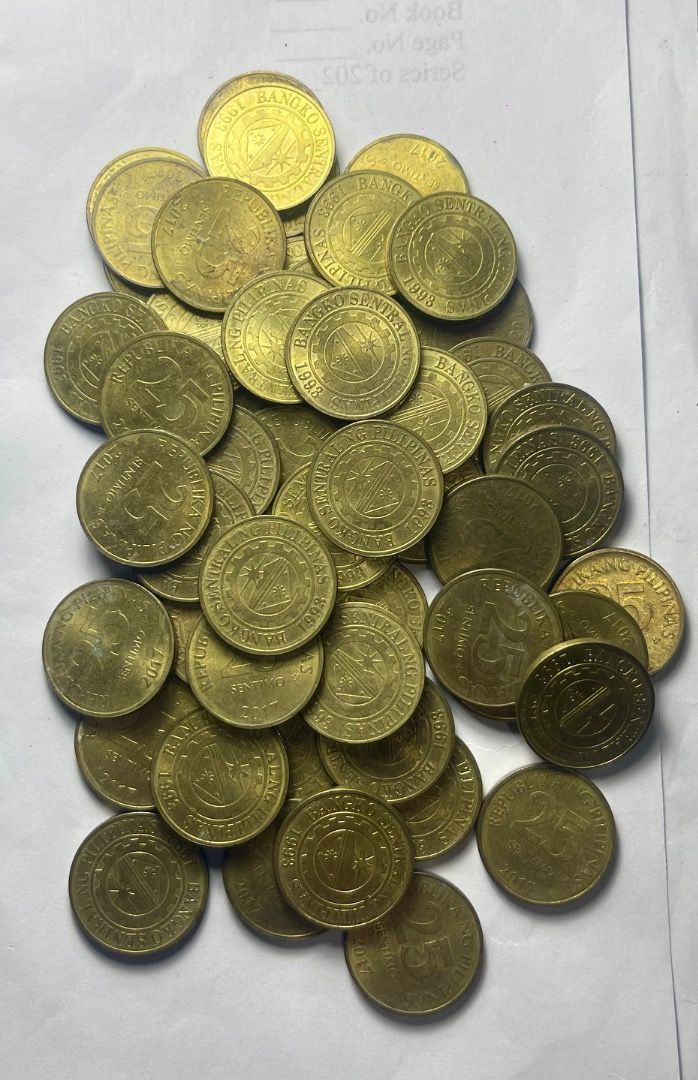 2017 Twenty Five Sentimo BSP Coin (Category: Currency) located in Mandaluyong City. Submitted by brightbear_6d8f63 (Listing ID 1466009615, Image 1). Description: Negotiable price for each coin..