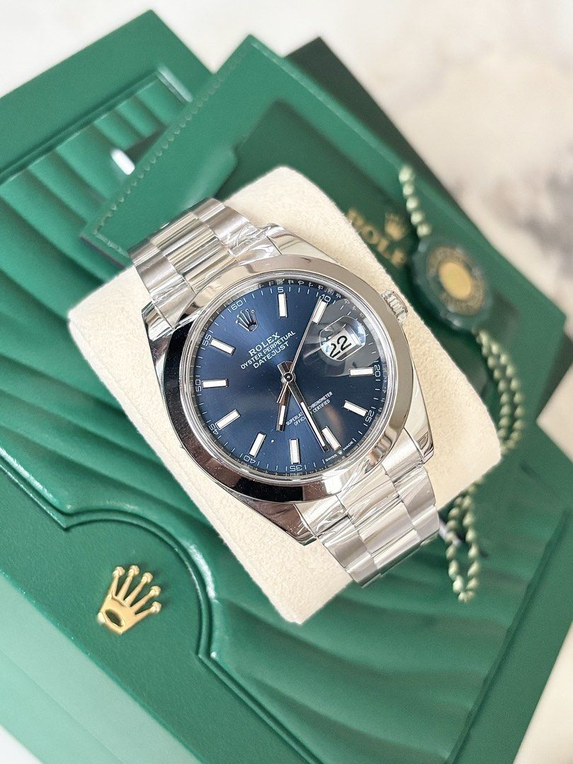 2025 Rolex Datejust 41 Bright Blue Dial Ref. 126300 (Category: Luxury Watches) located in Paranaque City. Submitted by carlobsantos (Listing ID 1466000935, Image 2). Description: FOR SALE🚨🚨🚨 2025 Rolex Datejust 41 Bright Blue Dial Ref. 126300 -9.9/10 Like New Condition -Foreign AD -International Warranty until 2030 -41mm case size -Cal 3235 Automatic Movement -70hrs Power Reserve -Complete Set Price: P598,000 Maeetups in Sucat/Bicutan Parañaqu