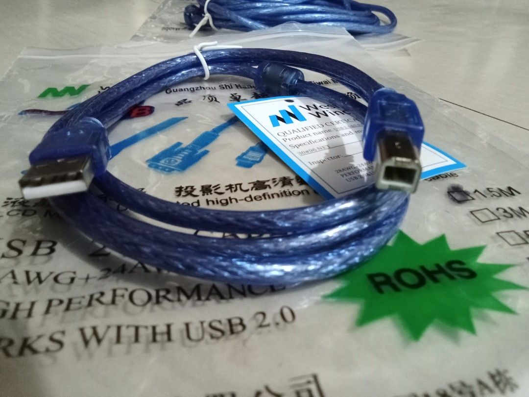 2.0 PRINTER USB CABLE (Category: Printers, Scanners & Copiers) located in Quezon City. Submitted by hajjasittienor (Listing ID 1466123879, Image 1). Description: BRAND NEW 2.0 PRINTER USB CABLE 1.5 METER 170 3.5 METER.240 5.5 METER.350 ..PWEDE PICK UP ..PWEDE GCASH AVIDA TOWER NEW MANILA COL BONNY SERRANO AVENUE QC.