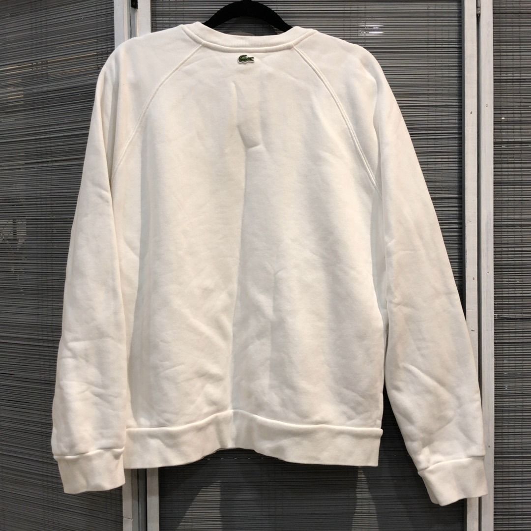 267009511 LACOSTE CLOTHES WHITE SWEATER SIZER 42 (Category: Coats, Jackets and Outerwear) located in Taguig. Submitted by ecoring.ph (Listing ID 1465976548, Image 2). Description: ◆CONDITION: B ◆DESCRIPTIONS: (Other defects/info:) The body of the sweater has minimal stains, dirt, discolorations and shows signs of use. * SIZE: ◆SHOULDER TO SHOULDER: 19inches. (approximately only) ◆BUST: 46inches. (approximately only) ◆ LENGTH: 24.5inches. (approxi