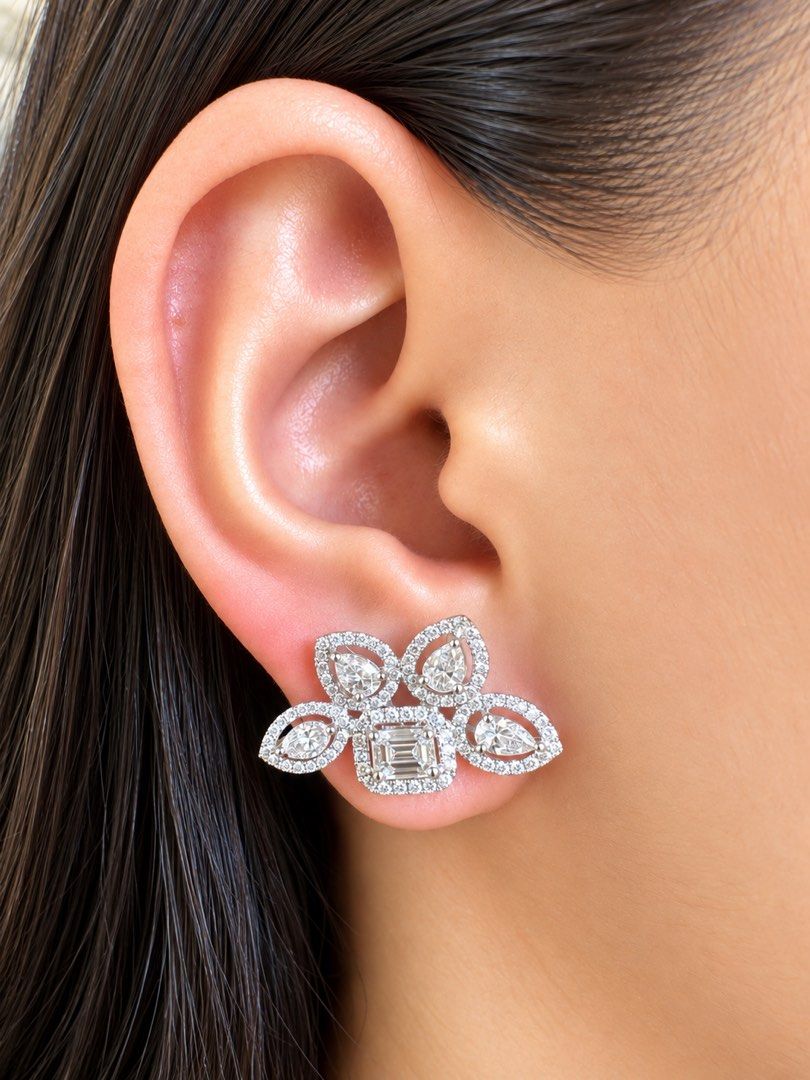 3-Way Earrings (Category: Earrings) located in Tarlac. Submitted by eunajewels (Listing ID 1466112044, Image 3). Description: 2.5 carats Natural Diamonds F-G color VVS-VS clarity 6.43 grams 18k white gold Japan Setting With IGS Certificate.