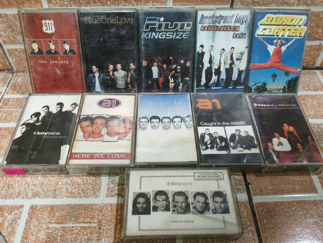 A1 ,Westlife, bsb, blue, boyzone etc.. cassette (Category: CDs & DVDs) located in Caloocan City. Submitted by jbfuenzalida27 (Listing ID 1466107267, Image 1). Description: Tested and working Original cassette Backstreet boys backstreet back -200 Blue one love -250 Five king size - 200 911 the journey -200 Aaron Carter -200 A1 here we come - 250 A1 Caught in the middle- 250 Westlife 1st album- 200 Boyzone said and done -200 Boyzone where we belong
