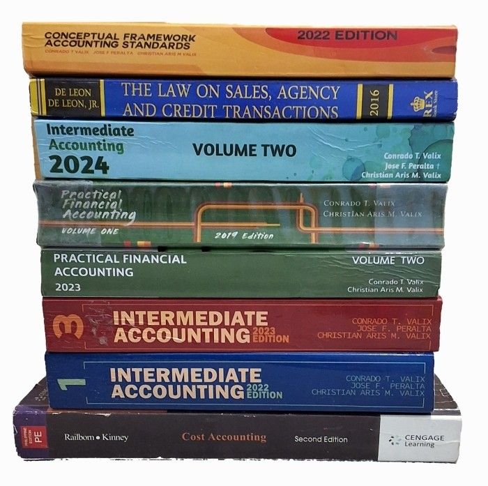 ACCOUNTING & BUS LAW BOOKS (Category: Textbooks) located in Naga. Submitted by aeries.collection (Listing ID 1465991782, Image 1). Description: ‼️ACCOUNTING & BUSINESS LAW BOOKS FOR SALE‼️ Available Books: ● Intermediate Accounting (Volume 1) 2022 edition by Valix - 200 ● Intermediate Accounting (Volume 3) 2023 edition by Valix - 200 ● Intermediate Accounting (Volume 2) 2024 edition by Valix - 200 ● Practical Financial Accounting (Volume 1) 2019 