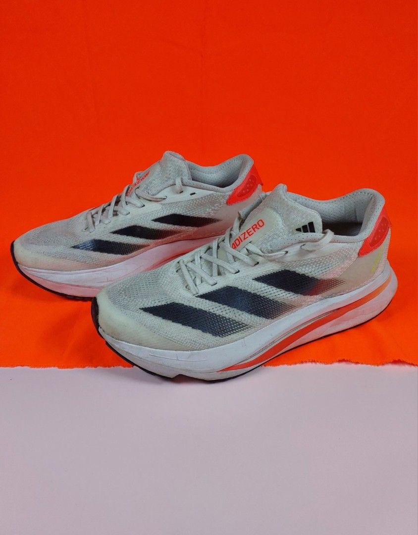 Adidas Adizero Sl2Cloud White Core Black Orange (Category: Activewear) located in Cabuyao City. Submitted by runsapparelthrifted17 (Listing ID 1466099171, Image 2). Description: Adidas Adizero Sl2Cloud White Core Black Orange Size: Us 5.5 Euro 38 CM 23.5 No box Condition: 9/10 Php1,800+Sf Mode of payment: Via Gcash/Maya or BPI Message us for more details and transactions Thank you so much and stay safe 🙏☺️❤️ Loc: Cabuyao Laguna.