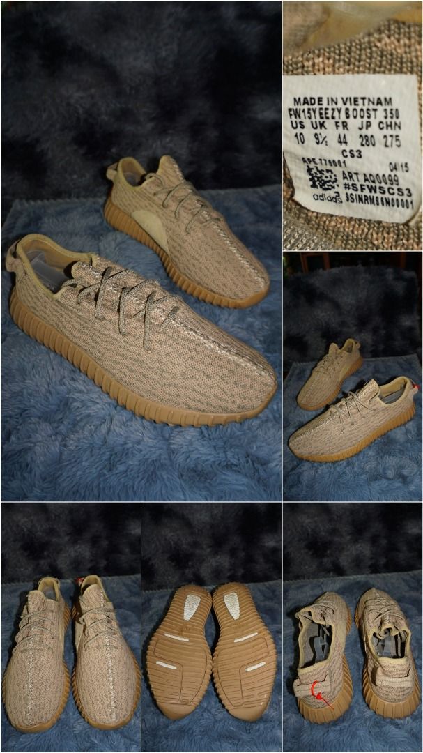 Adidas FW15 YEEZY BOOST 350 (Category: Sneakers) located in Lucena. Submitted by erikj27 (Listing ID 1466051009, Image 1). Description: No box from Thrift Store (ukay-ukay) - Model: Adidas FW15 YEEZY BOOST 350 - Colorway: Ash Stone (highly versatile, matches any casual outfit) - Size: US 10 /EUR 43 - Upper: Primeknit with monofilament side stripe and classic rope laces - Sole: Ribbed gum sole with visible Boost cushioning unit - Condition: Clean 