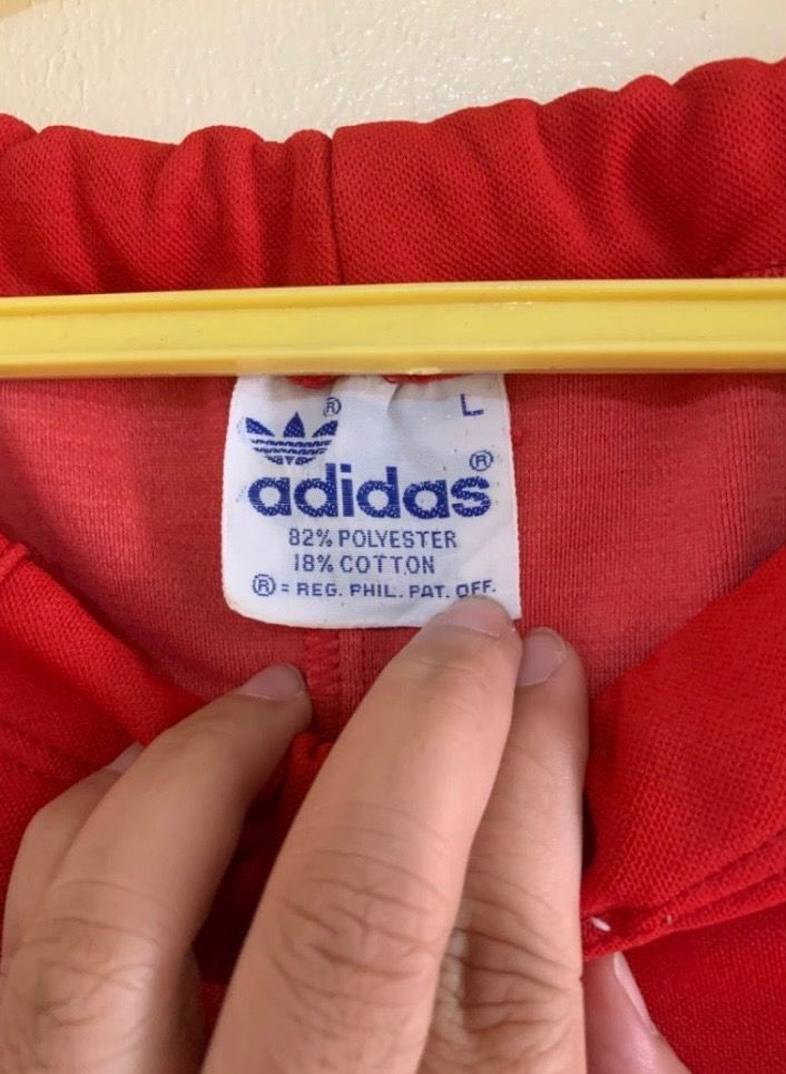 Adidas Jogger Unisex (Category: Other Bottoms) located in Valenzuela. Submitted by clickandshoppreloved (Listing ID 1466011123, Image 3). Description: Adidas Jogger Unisex Onhand, (Large ontag overuns) Waist : 27in Height: 34 Color : Red (Excellent Condition, Good As New).