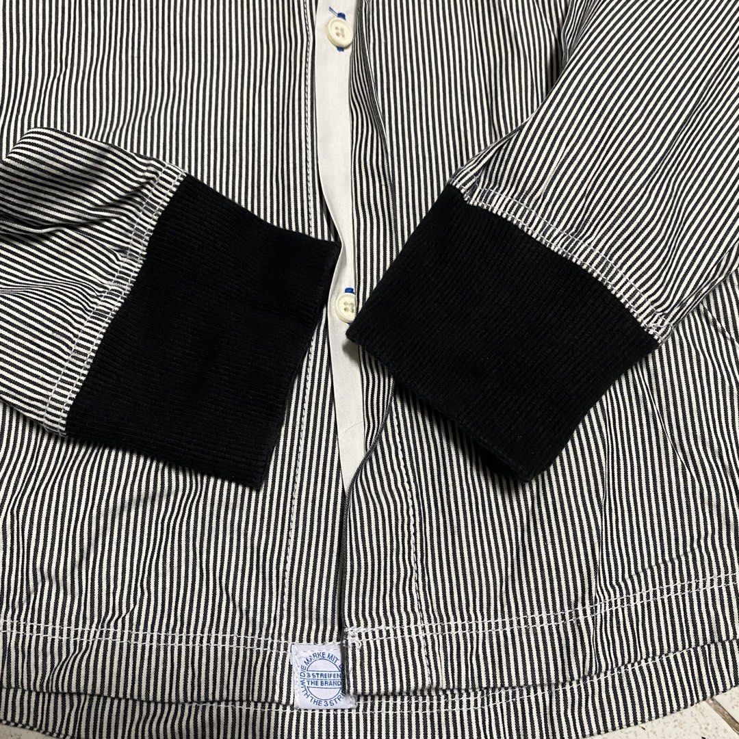 adidas stripe button down (Category: Formal Shirts) located in Taguig. Submitted by xi_xxix1129 (Listing ID 1466081699, Image 3). Description: medium on tag 19.5x28.5 excellent used , signs of usage only 449php +sf no cod taguig location 📩📩📩.