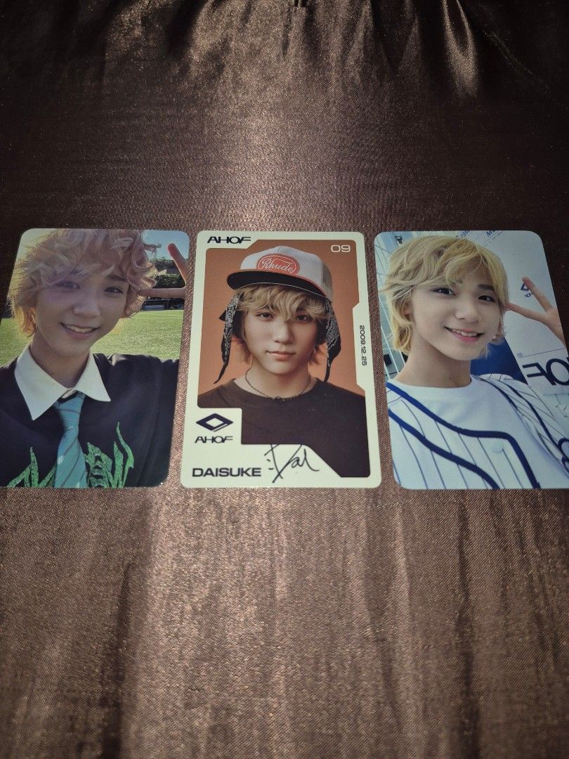 AHOF Daisuke (Category: K-Wave Merchandise) located in Manila. Submitted by ohannah_ (Listing ID 1466150773, Image 1). Description: WTS AHOF DAISUKE PC Message me for more pics and for the price. With pc freebies!!! MOP: GCASH/GOTYME MOD: J&T/ANY PREF.