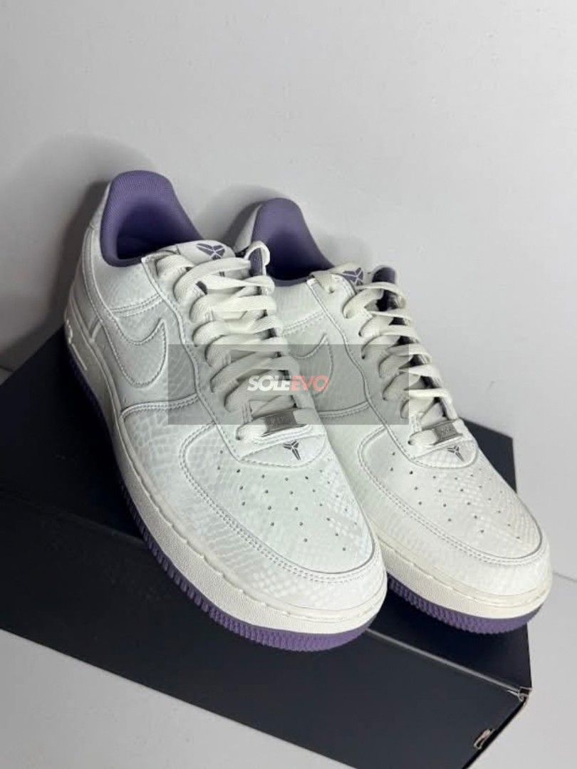 Air Force 1 Low Kobe Bryant "White Daybreak" (Category: Sneakers) located in Pasig City. Submitted by soleevo (Listing ID 1466060433, Image 2). Description: KB Air Force 1 "White Daybreak" - Left pair display (Tounge Discoloration) -Size: 10 US mens/ 11.5 womens - Php 3,350 - with box “Can send additional pictures.” Payment first policy. Location: Pasig City Facebook: Sole Evo Instagram: @sole.evo Disclaimer: We are not associated, affiliated wit
