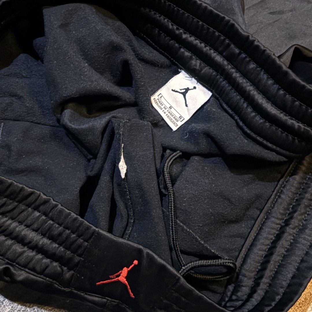 AIR JORDAN TEAR AWAY TRACK PANTS (Category: Joggers) located in Calasiao. Submitted by 2418cjzmoke (Listing ID 1466076140, Image 3). Description: AIR JORDAN TEAR AWAY TRACK PANTS Size Large Waist: Stretchable W/Lace Length: 42 Thigh: 14 Hem: 9 Flawless cut wash Tag ₱2,500 PLUS SHIPPING FEE.