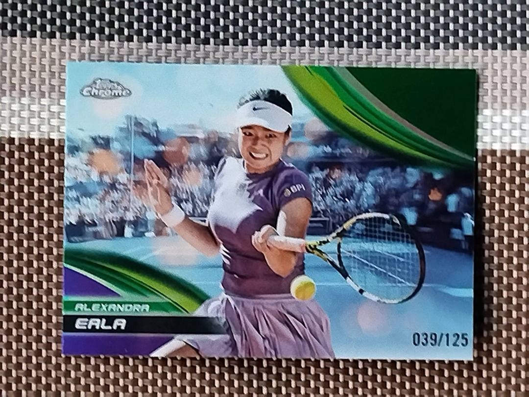 ALEXANDRA EALA (Category: Raw Singles) located in Muntinlupa City. Submitted by anawayne (Listing ID 1465971946, Image 1). Description: 2025 Topps Chrome Alexandra Eala Numbered Purple Green Refractor /125.