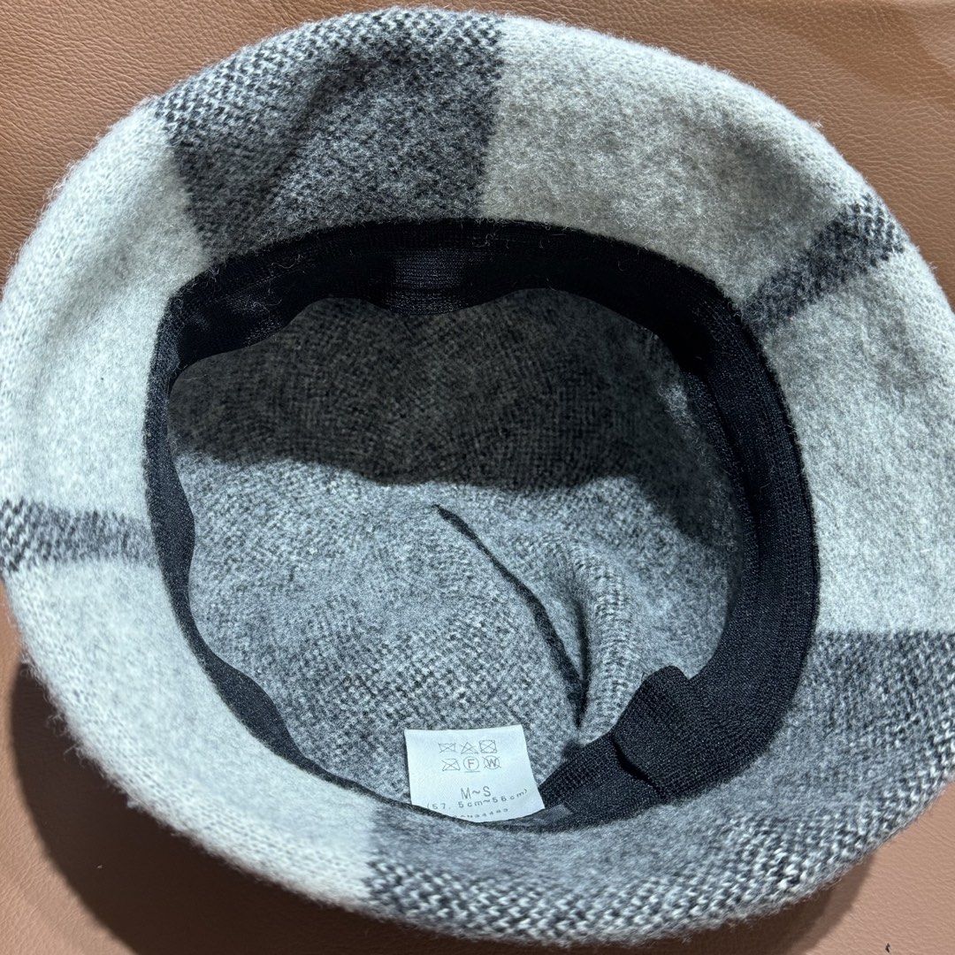 Anterprima Plaid Wool Bucket Hat Grey Black M~S (Category: Hats & Beanies) located in Rizal. Submitted by houseofbell (Listing ID 1466150826, Image 3). Description: - Brand: Anteprima - Design: Grey and black plaid pattern with embroidered logo on the front - Material: Soft wool with a comfortable black inner headband - Size: Medium to Small (fits head circumference 57.5 cm to 56 cm) - Condition: Excellent, ready to wear.