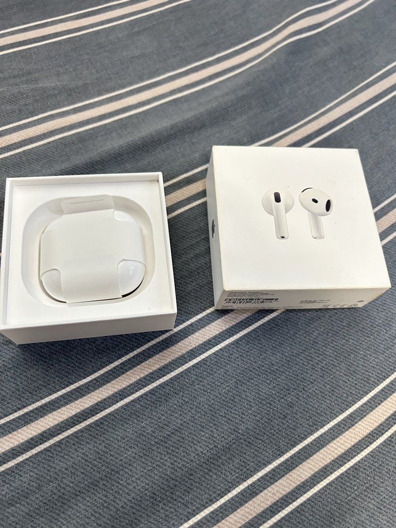 Apple AirPods 4th Generation (No Noise Cancellation) (Category: Earphones) located in Manila. Submitted by youngwind.a3ac4e (Listing ID 1465990974, Image 2). Description: Brand: Apple Last Price: Php 6,490 Original Price: Php 8,490 Bought last March 2026 at Beyond the Box Store..