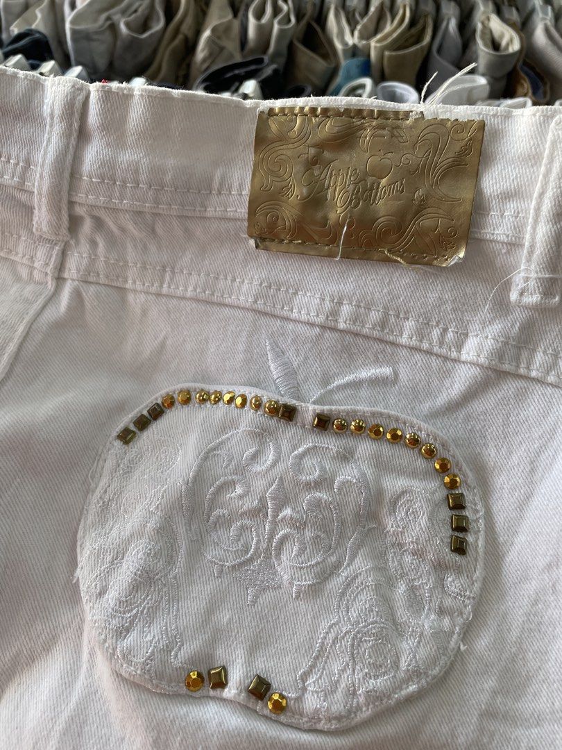 Apple bottom jeans (Category: Shorts) located in Lucena. Submitted by riyizthriftz (Listing ID 1465954317, Image 2). Description: Apple bottom jeans Good condition Color rate 9/10 Missing some beads.