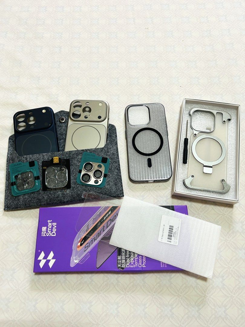 Apple iPhone 15 Pro Cases with FREE Camera Lens And Phone Screen Protector (Category: Cases & Sleeves) located in Makati City. Submitted by reese.stone (Listing ID 1466028351, Image 2). Description: - Compatible Model: Apple iPhone 15 Pro - Included: MagSafe-compatible phone cases, FREE camera lens protectors, and Smart Devil dust-free tempered glass screen protector - Condition: Brand new, excellent quality - Features: Sleek design, full body pr
