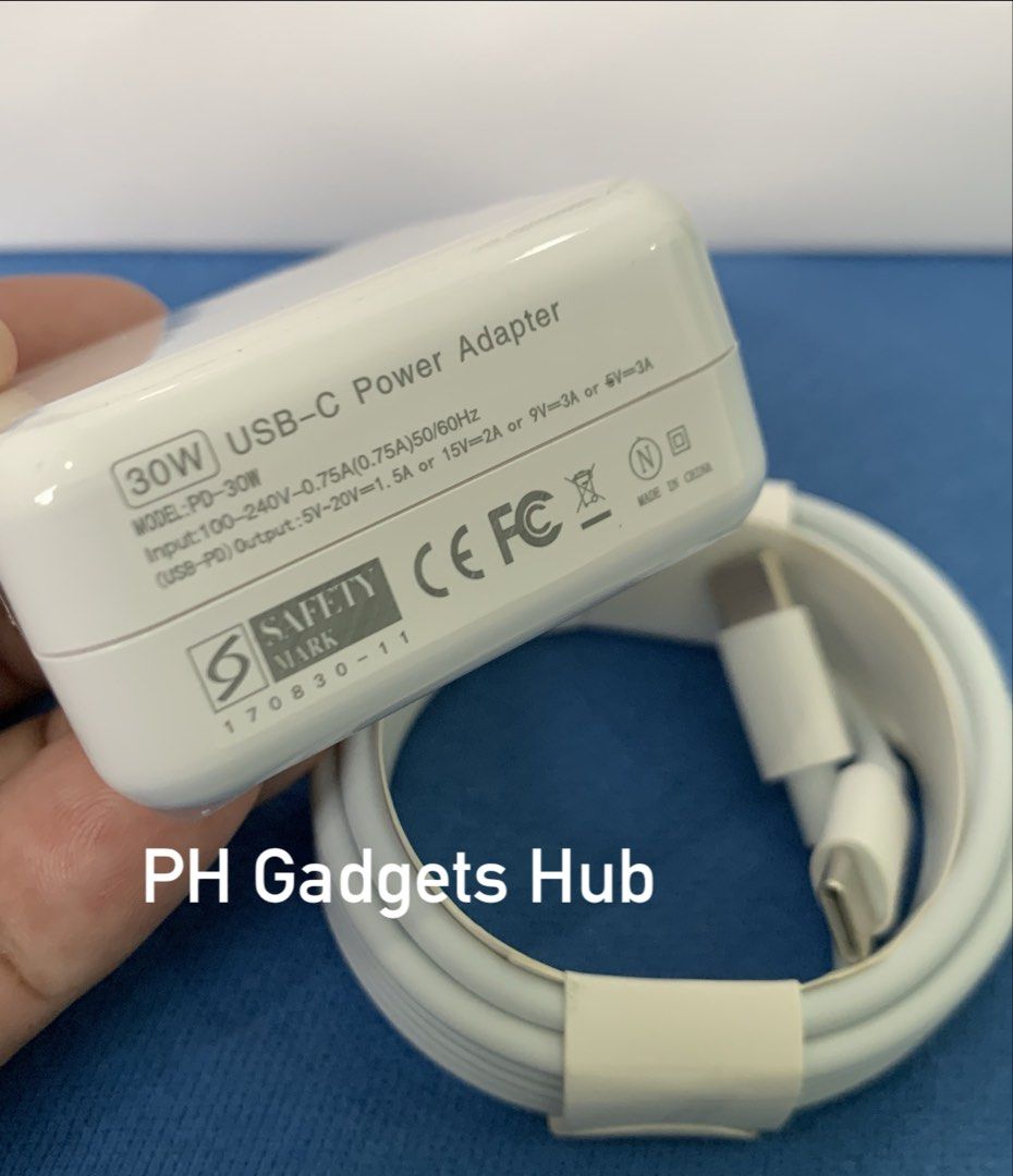 Apple MacBook Type C 30W Charger with Type C MacBook Cable (Category: Chargers) located in San Juan City. Submitted by ph_gadgets_hub (Listing ID 1466124648, Image 3). Description: Apple MacBook Type C 30W Charger❣️ 𝐒𝐀𝐋𝐄🔥 ₱1,300 (set) 30W Apple Power Adapter with Type C to Type C (2 meters)❤️ compatibility:✨ macbook Air macbook Pro macbook (Retina) 🚖Same-day delivery within Metro Manila via Lalamove/Grab delivery, fast booking, book agad 🏍