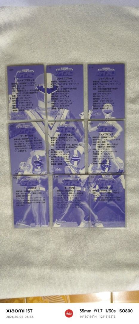 Assorted characters (Category: Raw Singles) located in Taguig. Submitted by jason242982 (Listing ID 1465954574, Image 3). Description: Sentai trading / collectible cards: Details below. All are in great shape and no issues. Space sheriff set 1 = 1k Space sheriff set 2 = 1k (Sharivan,shaider,gavan) Fiveman set of 9pcs = 1.3k Rx black/biorider set of 3pcs = 1.5k Maskman = 700.00 Machineman = 800.00 Location: Taguig city Mop: Bank transfer and gcash