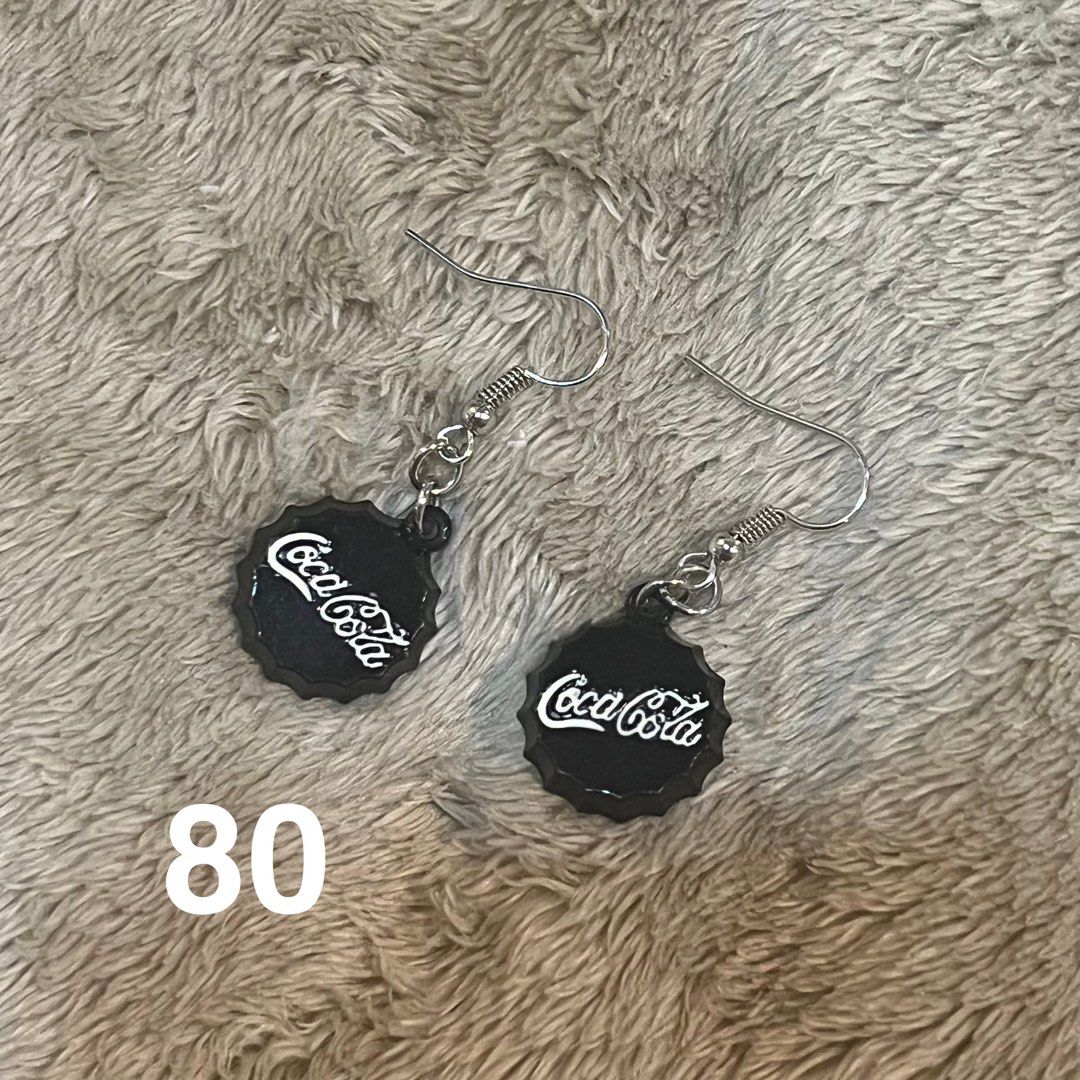 Assorted Earrings Collection (Category: Earrings) located in Manila. Submitted by keilonz (Listing ID 1466124443, Image 2). Description: - ✨ Cute & trendy earrings up for grabs! - 🥤 Coca-Cola Bottle Cap Dangles: ₱80 - 🎀 Rhinestone Bow Studs: ₱100 - 📿 Pastel Beaded Drop Styles: ₱150 - ✝️ Cross Hoop Pairs (Black & Silver): ₱100 per set 420 TAKE ALL .