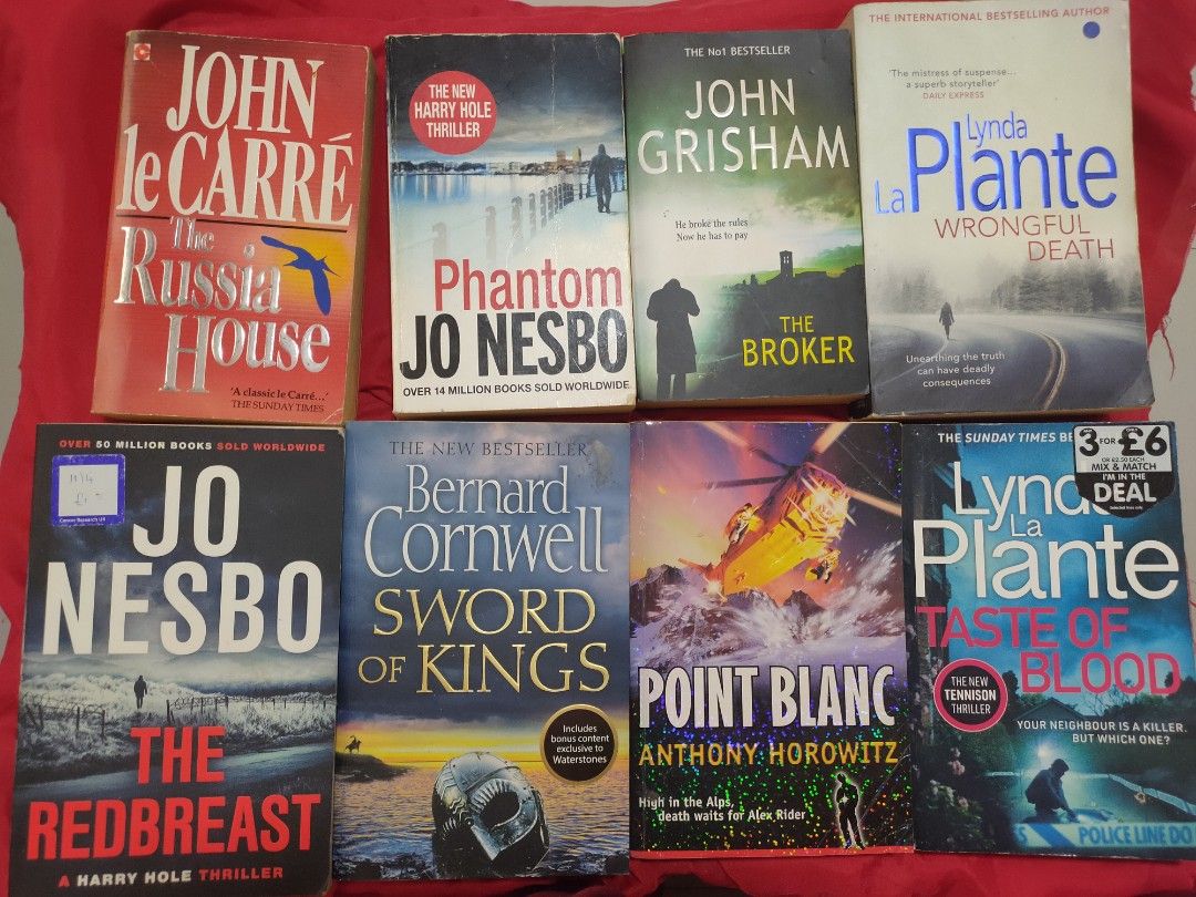 Assorted Fiction and Thriller Paperback Books (Category: Storybooks) located in Marilao. Submitted by salyin1958 (Listing ID 1465962593, Image 2). Description: - Genre: Thriller, mystery, and historical fiction - Authors: John Grisham, Jo Nesbo, Lynda La Plante, Matthew Reilly, and more - Format: Paperback novels (standalone & series) - Condition: Good, pre-loved reading condition - Perfect for fans of crime fiction and suspense - PM to check ava