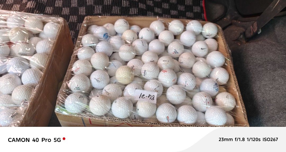 Assorted golf ball per box (Category: Golf) located in San Pedro. Submitted by tristanjapansurplus (Listing ID 1466023397, Image 2). Description: assorted golf balls sold per box 1250pesos 20box available San Pedro Laguna location 250pcs plus per box.