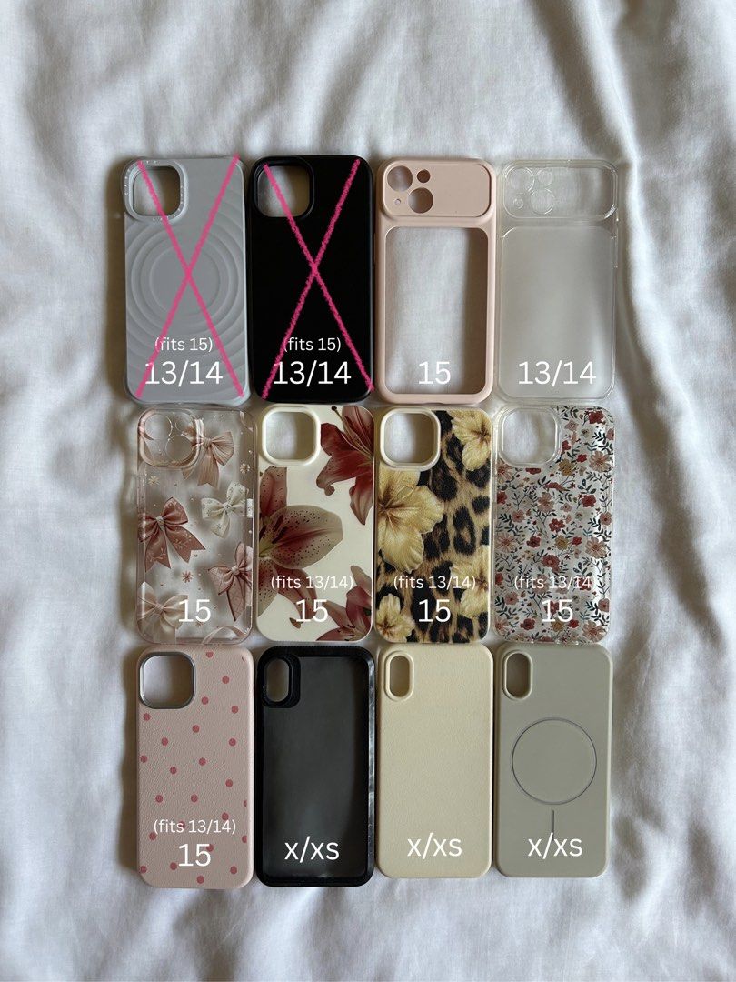 assorted iphone x / xs / 13 / 14 / 15 cases (Category: Cases & Sleeves) located in Cabanatuan. Submitted by mingdaengz (Listing ID 1465759229, Image 1). Description: — ₱50 each — some are branded and brand new mop: gcash mod: j&t express.