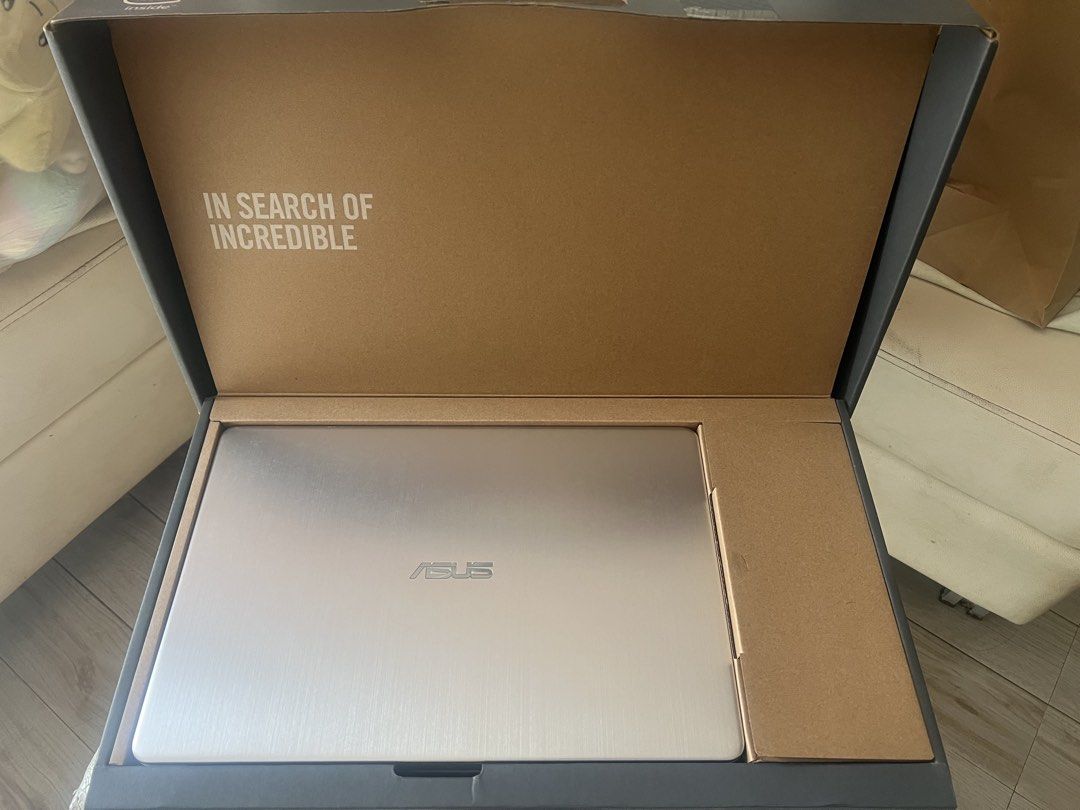 ASUS VivoBook S S510U Laptop Intel Core i7 (Category: Laptops & Notebooks) located in Paranaque City. Submitted by bartheramil (Listing ID 1465971077, Image 2). Description: ASUS VivoBook S, model S510U, gold finish. Intel Core i7 8th Gen processor, NVIDIA GeForce graphics. Includes original box, manuals, and power paperwork. Clean screen, full keyboard layout with touchpad. Everything stored properly inside packaging. Updated RAM 09163822379.