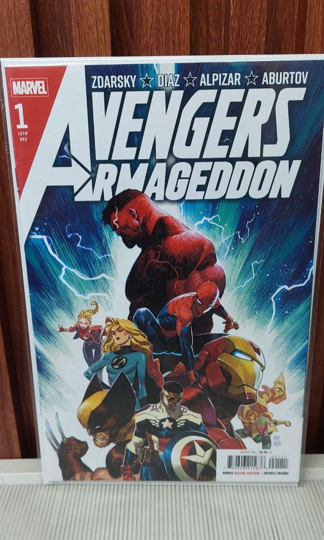 Avengers Armageddon #1 (Category: Comics & Manga) located in Pasig City. Submitted by toydaddyph (Listing ID 1465972698, Image 2). Description: Item is a brand new Avengers: Armageddon Issue No.1, which wae published by Marvel Comics in June 2026. Written by Chip Zdarsky, with art by Frank Alpizar and Delio Diaz, color by Jesus Aburtov, this 32-page issue is the start of a new era in the Marvel Universe. General Thunderbolt Ross (Red Hulk) seizes