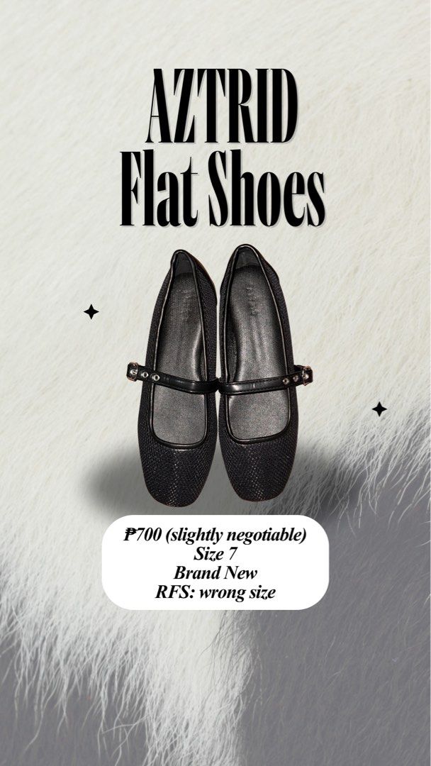 AZTRID Flat Shoes (Category: Flats & Sandals) located in Manila. Submitted by mchristinaq (Listing ID 1465994926, Image 1). Description: Never used, wrong size..