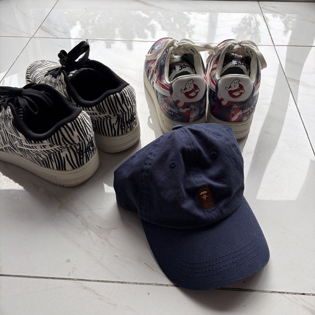 Bape Bapesta Bundle Shoes Free Hat All Authentic (Category: Sneakers) located in Manila. Submitted by stablesource (Listing ID 1466055085, Image 3). Description: Bapesta Zebra Mohair Shoes Size 8 Needs Cleaning Sign of Usage Bape x Ghost Buster Camo Shoes Size 8.5 Excellent Kindly DM me for Detailed Photo🤝.