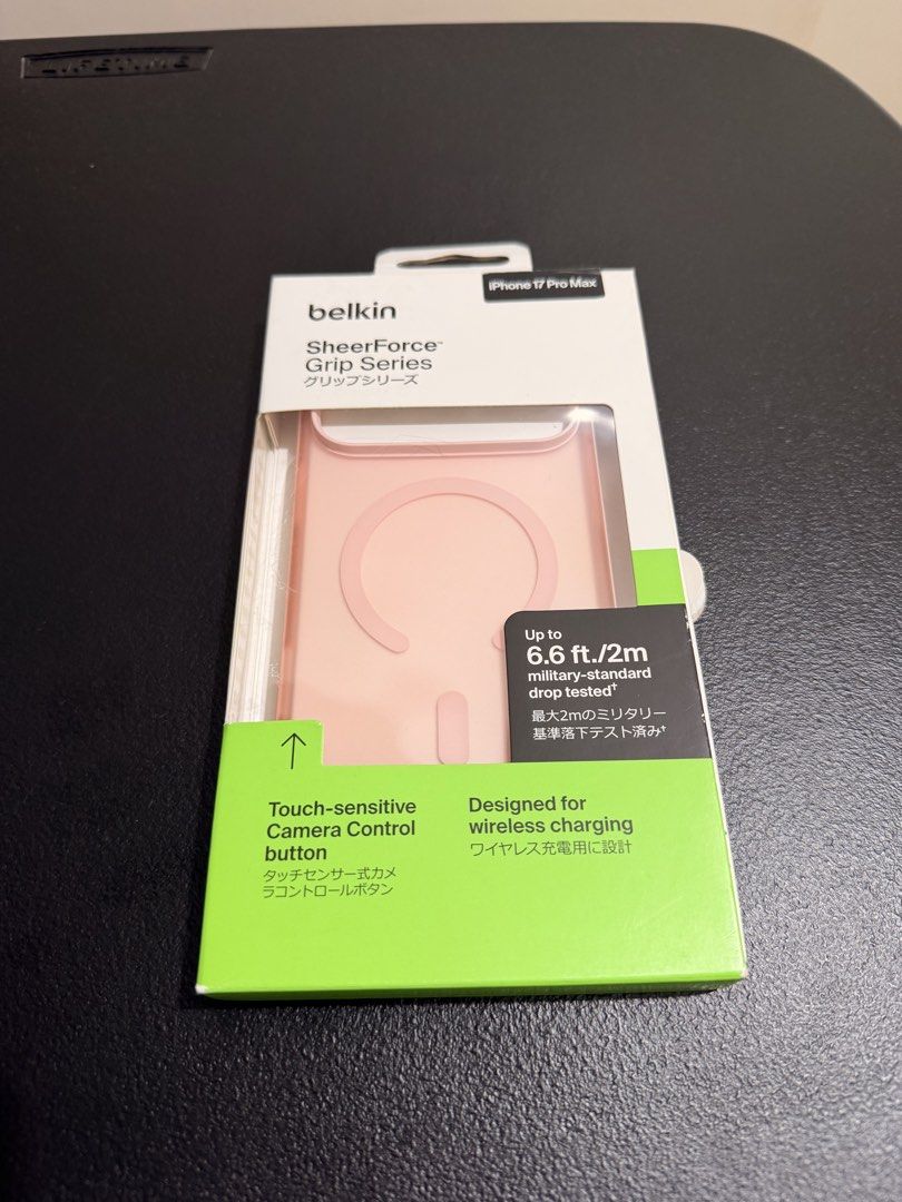 Belkin SheerForce Grip Series- Pink for Iphone 17 Pro Max (Category: Cases & Sleeves) located in Makati City. Submitted by shatey (Listing ID 1466093980, Image 1). Description: Belkin SheerForce case for iphone 17 pro max. Slightly used Bought last January 2026 Location: Bacoor, Cavite (delivery via Grab or Lalamove, booking c/o buyer) Meet up is okay if within Makati -One Ayala/Glorietta/Greenbelt .