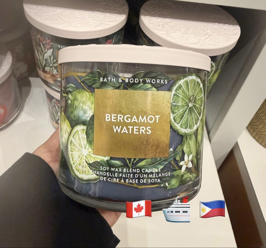 Bergamot Waters 3 wick candle (Category: Home Fragrance) located in Balungao. Submitted by kateee21 (Listing ID 1466148579, Image 1). Description: ✅ Available PINAS 🇵🇭ON HAND 🛳 Shipped from Canada 🇨🇦 to Philippines 🇵🇭 via sea cargo; Local Shipping fee c/o buyer.