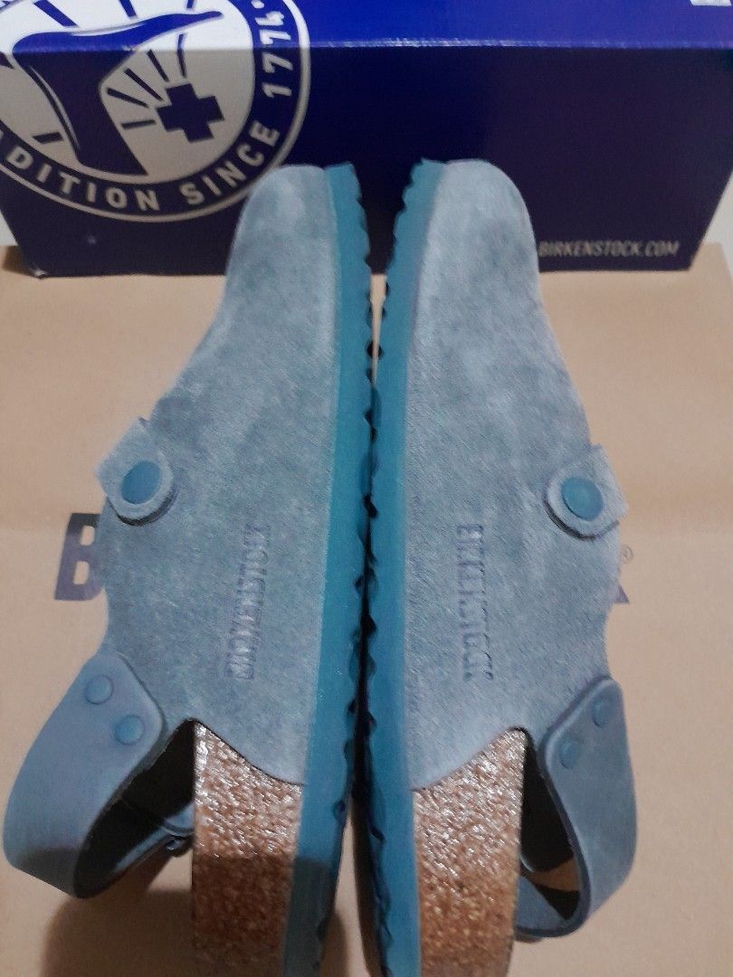 Birkenstock Tokio II (Category: Flats & Sandals) located in Manila. Submitted by spicykick (Listing ID 1466091690, Image 2). Description: - Color: Basalt Grey Suede - Size: 38 narrow - Features: Adjustable backstrap - Inclusion: Original shoebox included - Condition: Excellent, ready to wear.