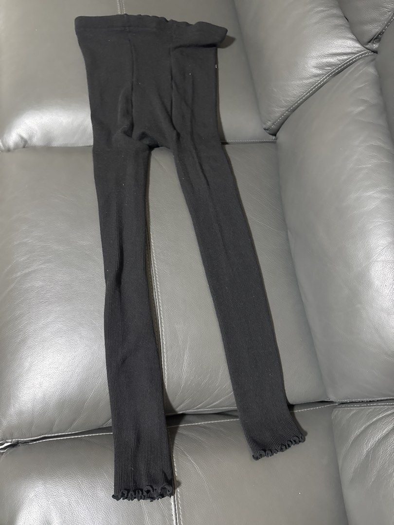 Black Maternity Ribbed Leggings (Category: Activewear) located in Pasig City. Submitted by denisse014 (Listing ID 1466105805, Image 1). Description: - Color: Black - Material: Soft and stretchy ribbed knit fabric - Design: Trendy lettuce hem at the ankles - Fit: Snug fit with an adjustable interior button waist strap - Styling: Perfect for layering, casual wear, and pairing with oversized sweaters and boots - Maternity Use.