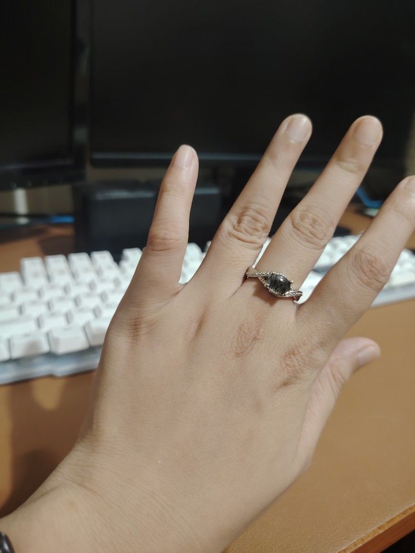 Black rutilated quartz gemstone adjustable ring (Category: Rings) located in Caloocan City. Submitted by cherishedfinds (Listing ID 1466106675, Image 2). Description: - Real Rutilated Quartz - Copper w/ Silver Plating - Spent 500, get a freebie 🎁 You may add items from my other listings 💯.
