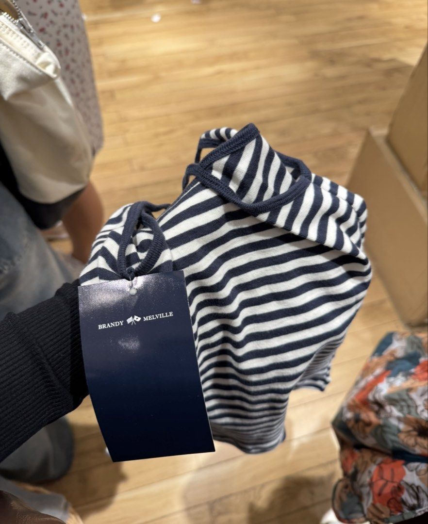 Brandy Melville Striped Tank top (Category: Sleeveless) located in Cabuyao City. Submitted by mcdreamyloveclub (Listing ID 1465962629, Image 2). Description: Worn twice only :) Fits s-m Selling low bc i need funds :).