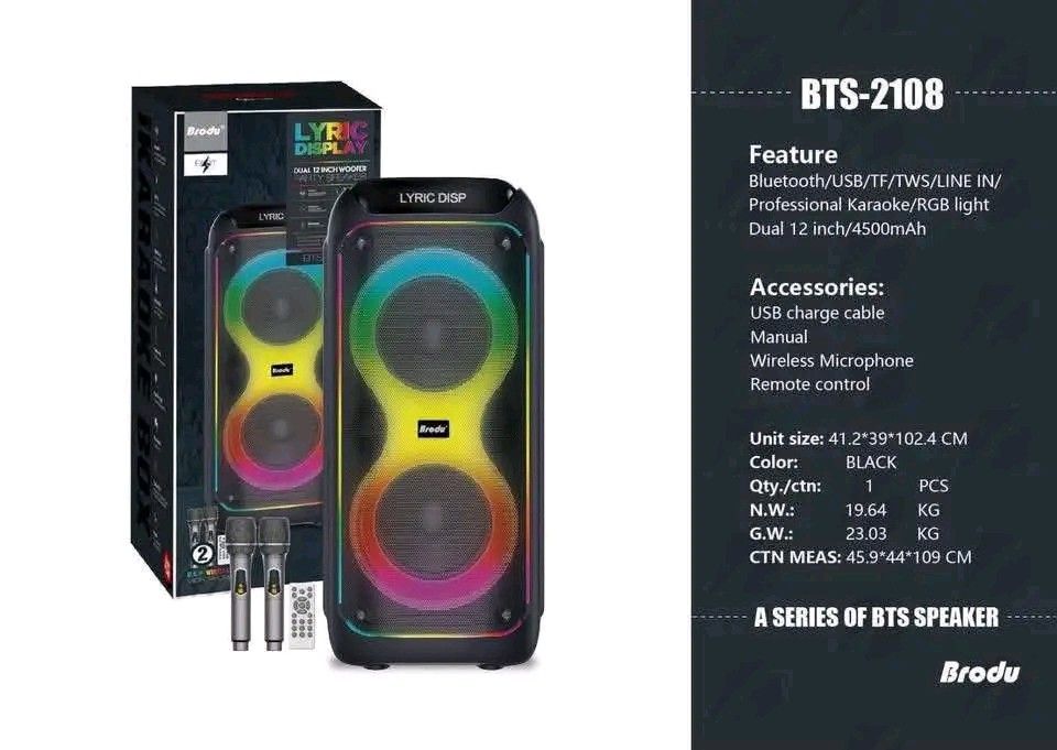 brudo bts 2108 karaoke set (Category: Soundbars, Speakers & Amplifiers) located in Manila. Submitted by asstditems (Listing ID 1466096906, Image 1). Description: .